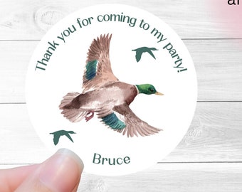 Mallard Duck Birthday Stickers, Duck Hunting Birthday, One Lucky Duck,  Lucky Duck Birthday, Lucky Duck Birthday, Duck First Birthday