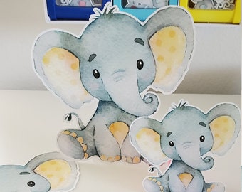 elephant boy baby shower decorations, elephant cut out, It's a boy, Yellow and Grey Baby Elephant