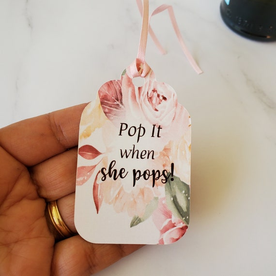 Baby Shower Favor Tags Girl Baby Shower Pop It When She Etsy