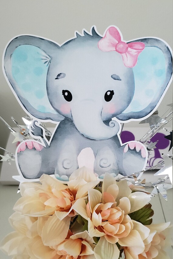 Elephant Baby Shower Pink Cut Out Peanut
