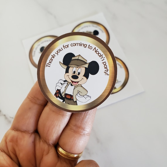 Mickey Mouse safari custom sticker Mickey Mouse birthday safari label Mickey Mouse Jungle Party boy birthday treat labels Il_570xn