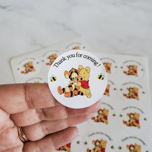 Winnie the Pooh Baby shower decoration, Winnie the Pooh party decoration,  24 Winnie the Pooh labels, Pooh baby shower Sticker label,