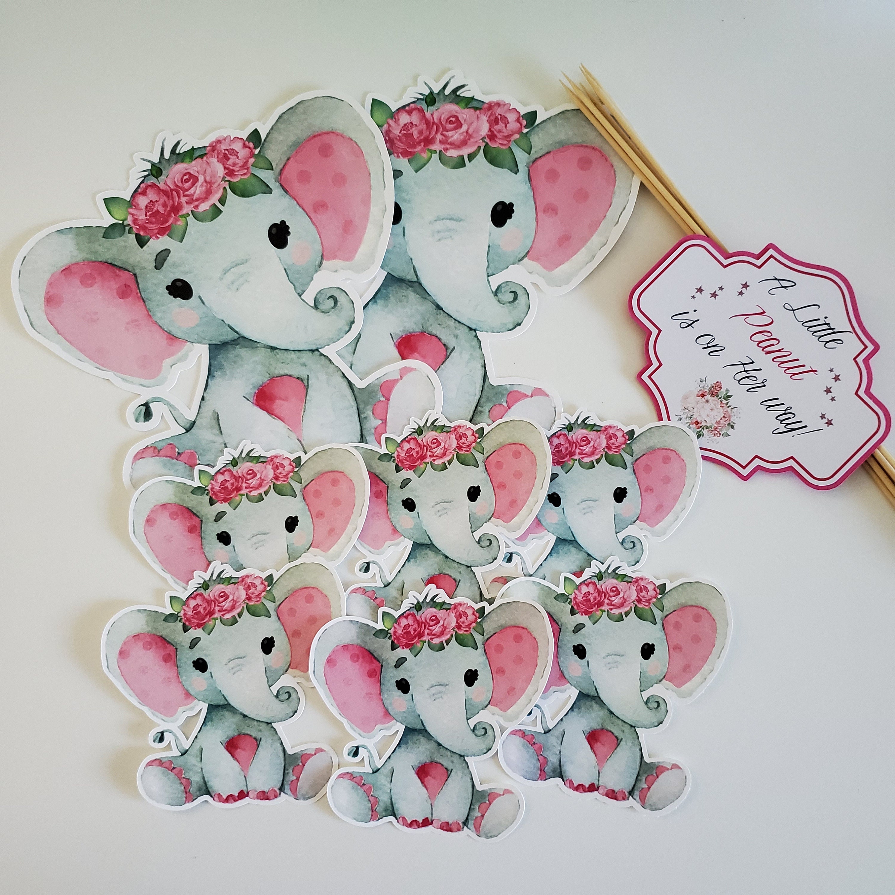 Elephant Baby Shower Girl Decorations Pink Elephant Elephant Etsy