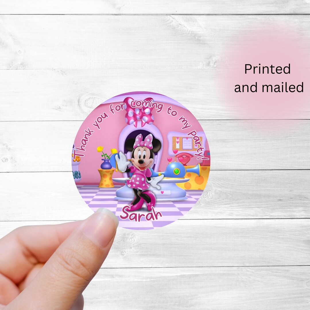 Minnie Mouse Birthday Sticker for Party Decoration - Etsy