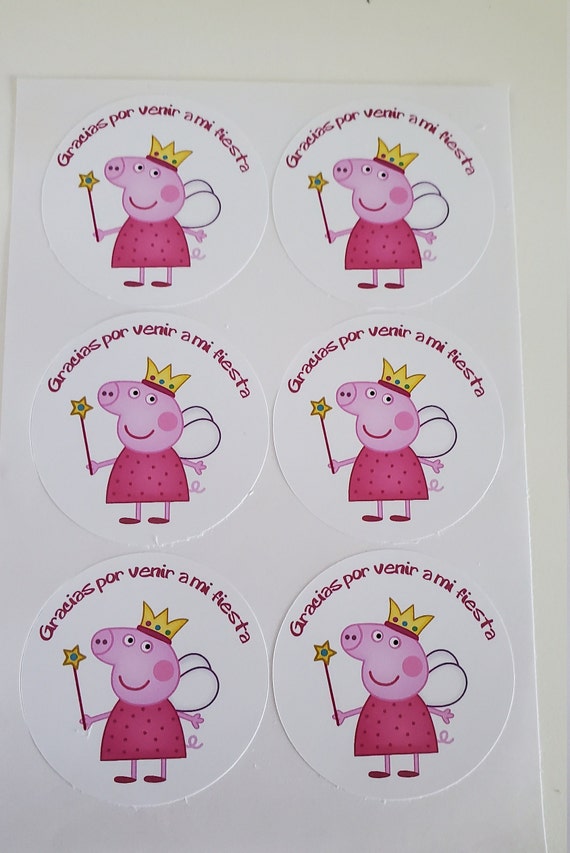 12 peppa pig thank you stickers peppa birthday stickers party favor sticker by cutesophia catch my party