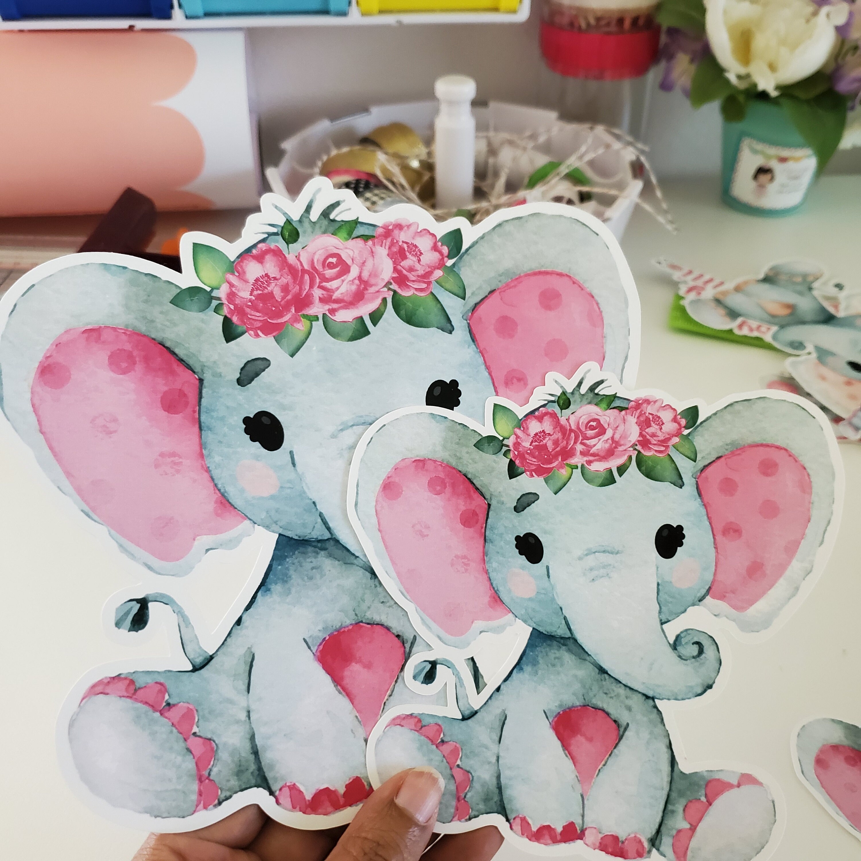Elephant Baby Shower Girl Decorations Pink Elephant Baby Etsy UK