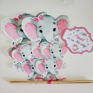 pink baby elephant baby shower decorations