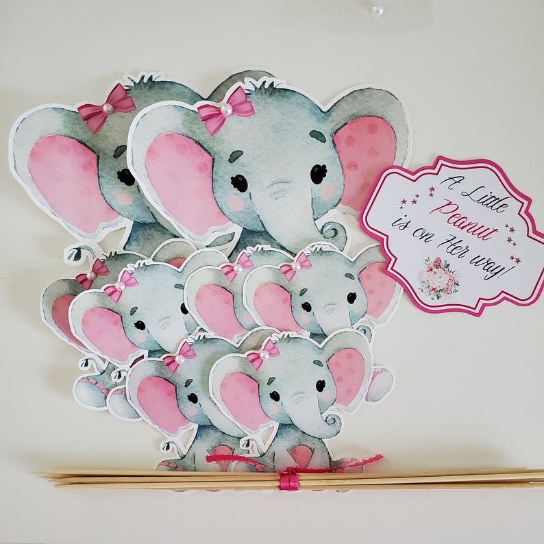 Elephant Baby Shower Pink Elephant Baby Shower 1st Birthday Etsy