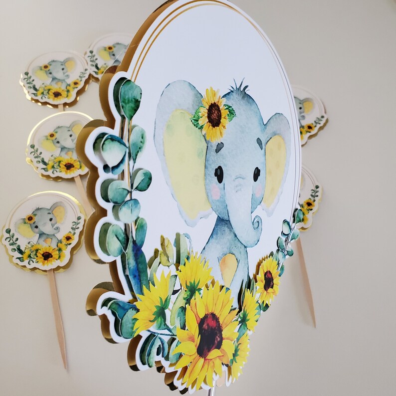 Sunflower 1st birthday cake topper Sunflower and baby Etsy