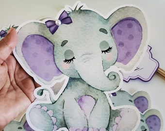 Baby Elephant baby shower Peanut Baby shower purple elephant first birthday floral elephant theme centerpiece Baby elephant