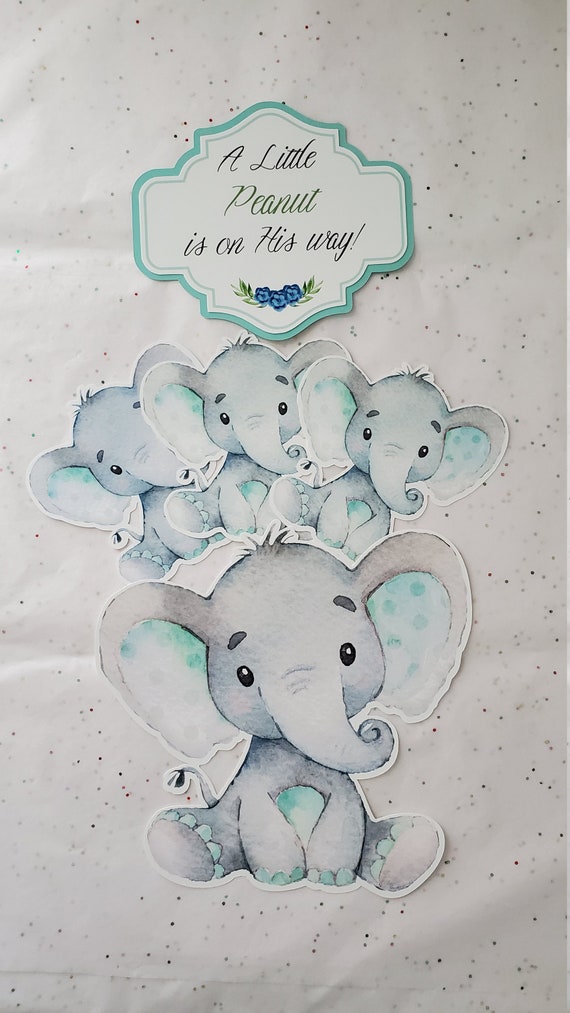 mint and gray baby shower decorations