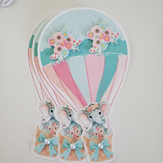 hot air balloon elephant baby shower