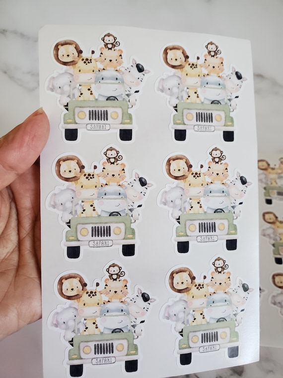 Wild animal labels, Zoo animal party, Wild One sticker, Safari animal favor labels, Wild animal party, Jungle Safari labels, set 24 labels Il_570xn