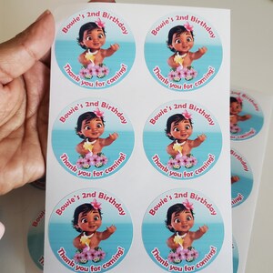 Baby Moana Stickers Personalized First Birthday Labels for - Etsy