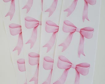 Set Pink Bow stickers, Pink Bow labels, Bow party decorations, First Birthday Pink baby girl, Love Shack fancy sticker, Coquette Bow label