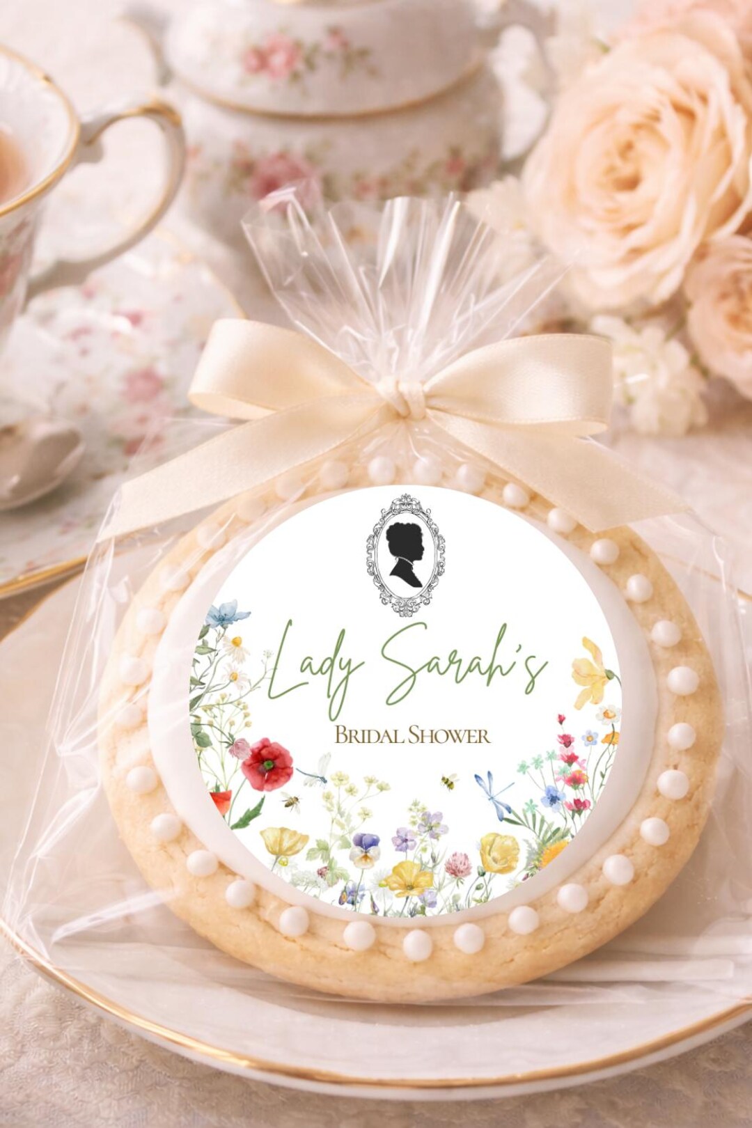 Sticker For Baridal Packing Tea Party Stickers Bridal Shower, Floral Cookie Favor Labels, Garden ...