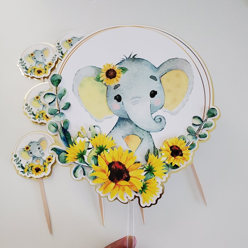 Sunflower 1st birthday cake topper Sunflower and baby Etsy