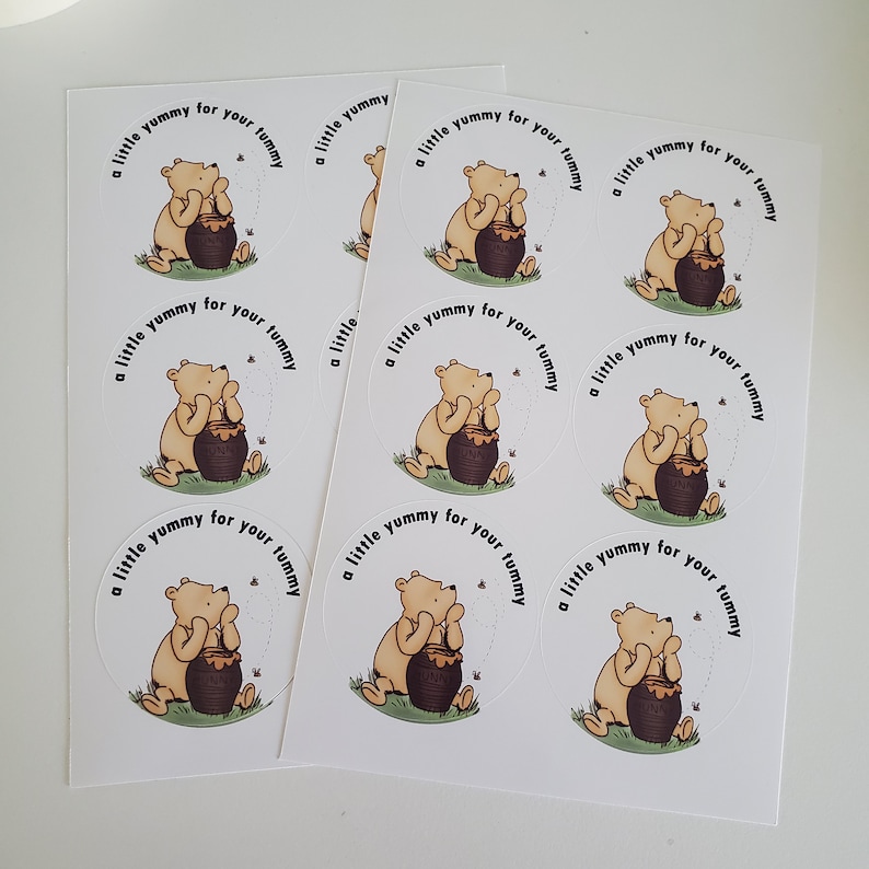 Custom Label Winnie the Pooh Labels for Birthday Pooh Party Etsy