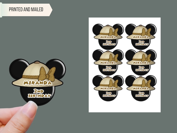 18 Minnie Mouse safari label safari stickers labels for party favors thank you labels, Minnie Mouse 1st birthday stickers Il_570xn