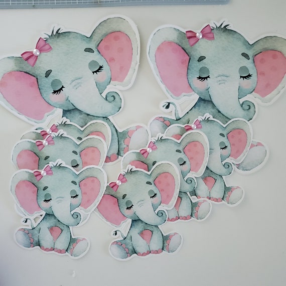 pink baby elephant baby shower decorations