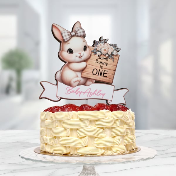 Little Bubby Cake topper birthday Some Bunny is One Easter party decoration Easter Bunny theme party Eggs hunt party Easter baby shower