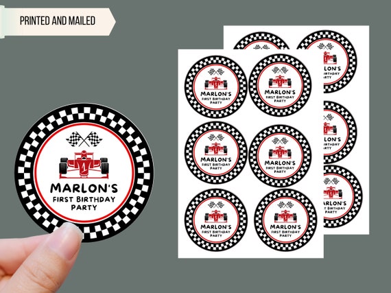 24 race car labels for birthday hot car 1st birthday fast one birthday hot wheels labels race car formula 1 pit crew racing 1st birthday Il_570xn