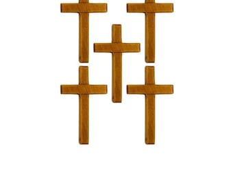 Wood Crosses Pack of 25 3.25 Inch Tall Light Wood Finish