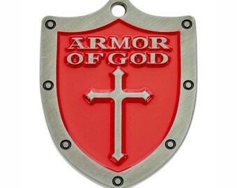 4 Armor of God Challenge Coins or Necklace Pendants Christian Gifts