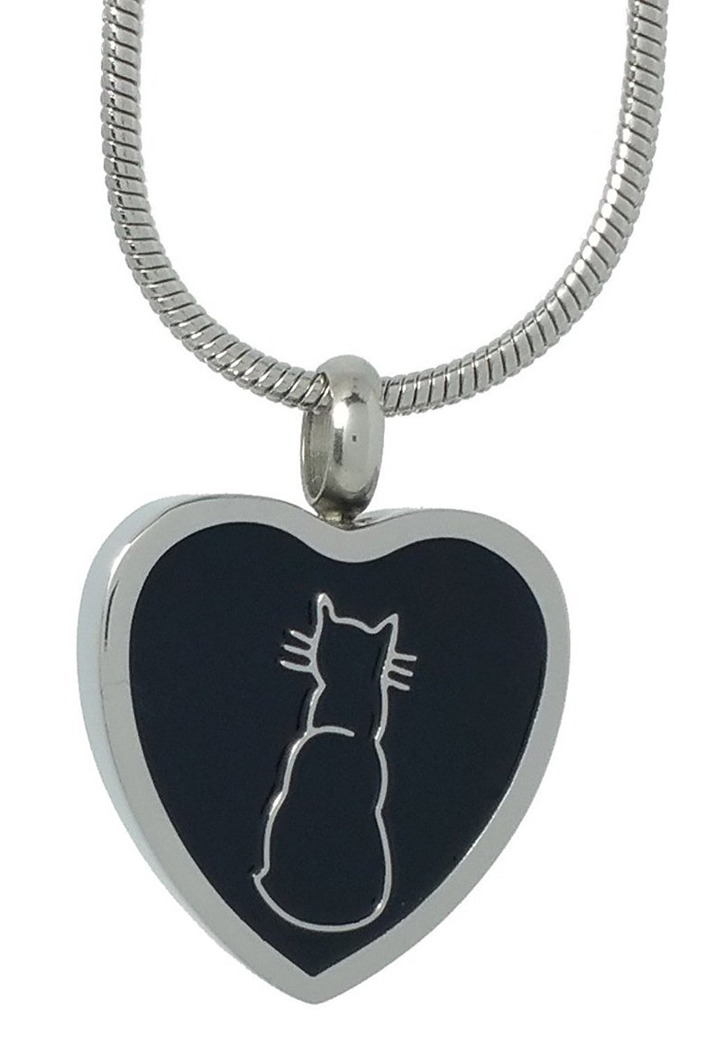 Cat Urn Necklace Cat Pendant Memorial Necklace Etsy