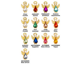 Birthstone Guardian Angel Lapel Pins - Birthstone Jewelry