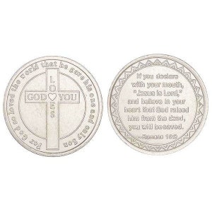 15 God Loves You Christian Coins, Bible Verse Gifts