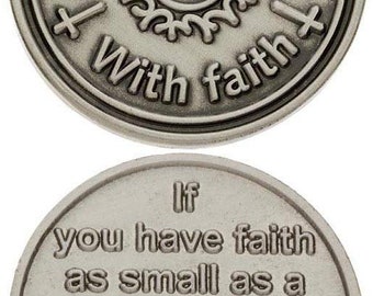 3 Mustard Seed Challenge Coins, Christian Bible Verse Gifts