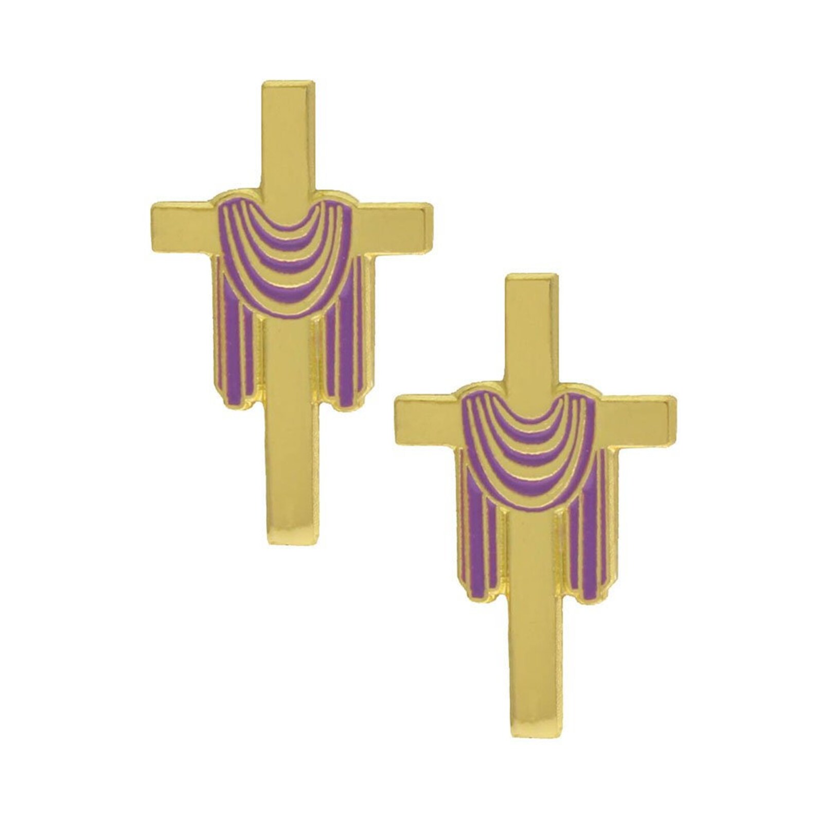 2 Draped Gold Cross Lapel Pins Christian Easter Gifts Etsy