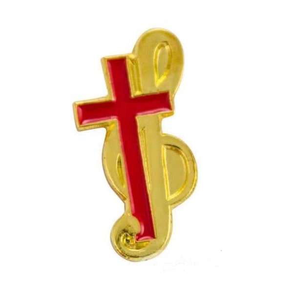 Cross & Treble Clef Pin, Christian Music Jewelry