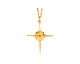 Star of Bethlehem Cross Mustard Seed Faith Necklace