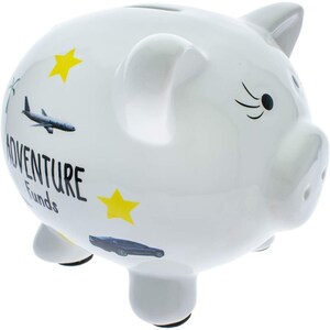 Adventure Fund Ceramic Piggy Bank Kids Decor image 2