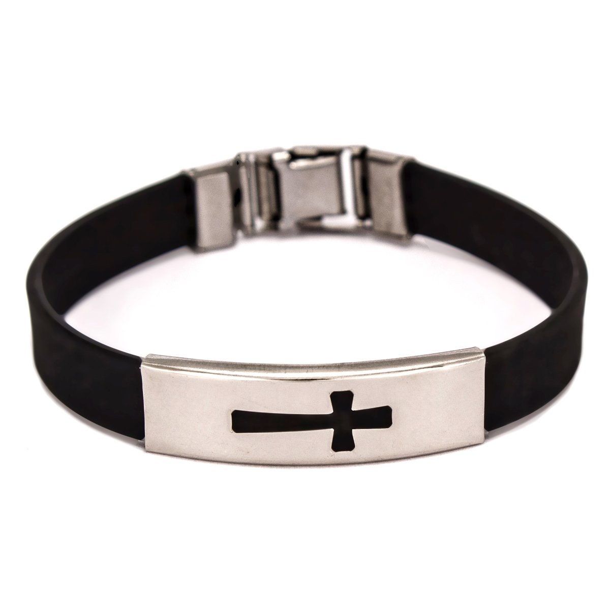 Silicone cross bracelet outlet