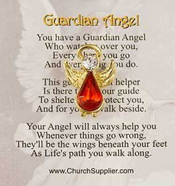 Guardian angel birthstone deals necklace