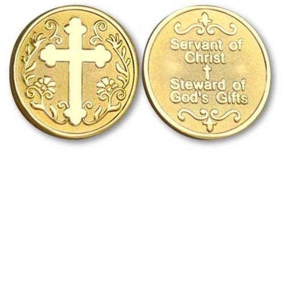 2 Servant of Christ Cross in My Pocket Tokens Religious Etsy