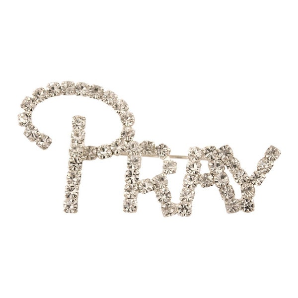 Pray Rhinestone Brooch Pin - Religious Jewelry