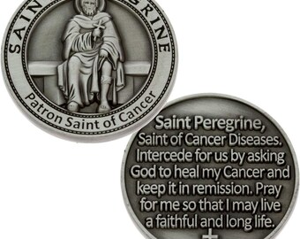 St Peregrine, Patron Saint of Cancer, Saint Medals Pocket Token