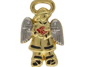 Firefighter Guardian Angel Pin / Fireman Angel Pin Gold