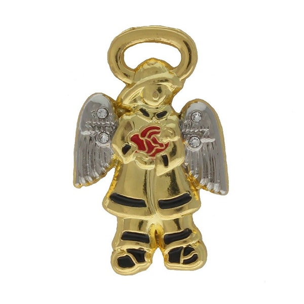 Firefighter Guardian Angel Pin / Fireman Angel Pin Gold