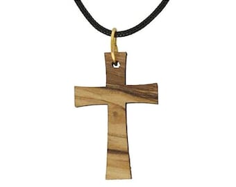 Olive Wood Cross Necklace - Cross Pendant