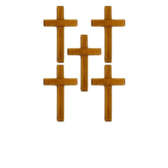 Wood Crosses Pack of 25 3.25 Inch Tall Light Wood Finish