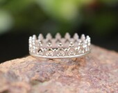 Crown Ring, Princess Ring, Silver Ring, Tiara Stacking Ring Sterling Silver, Game of Thrones Stackable, Handmade