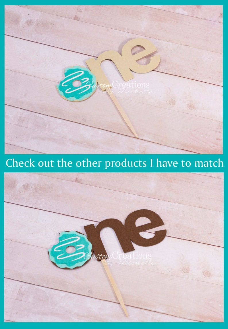 Doughnut Banner Birthday Party Banner Teal Donut Cake Smash Banner