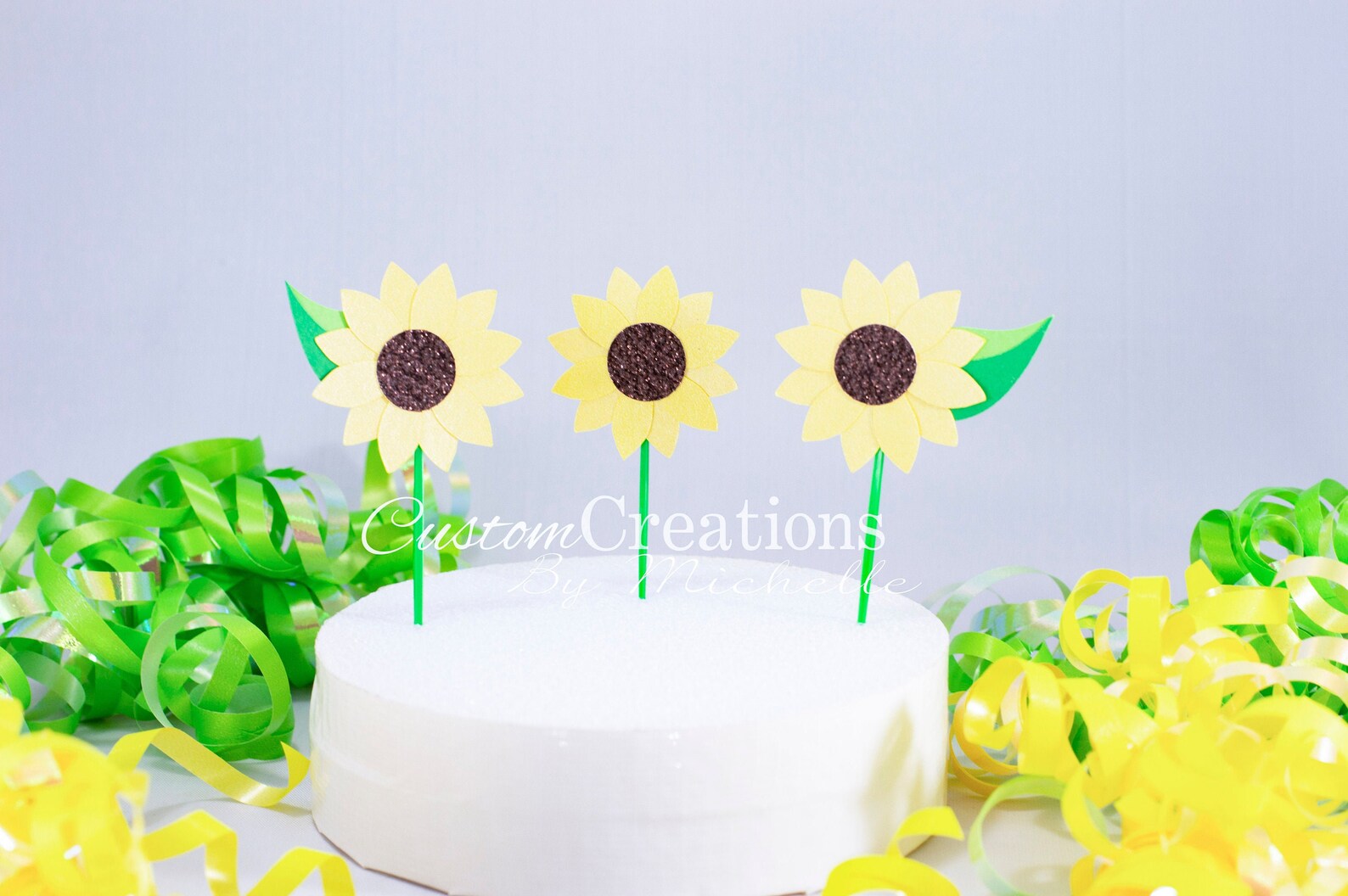 12 ct Sunflower Cupcake Toppers Sunflower Baby Shower Food Etsy