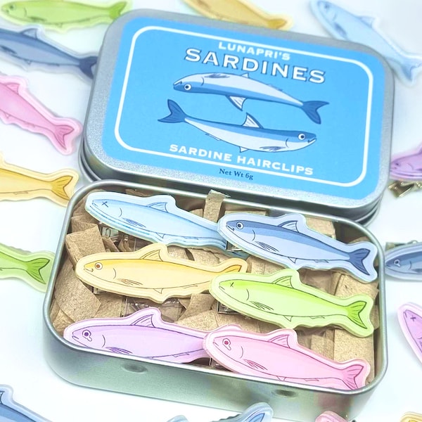 Kawaii Colorful Sardine Hairclips