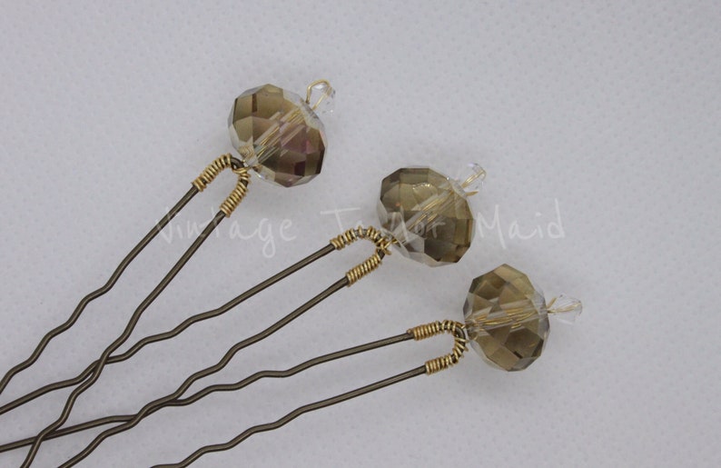 Gold Crystal Bridal Hair Pins